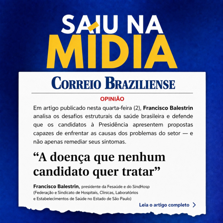 Correio Braziliense publica artigo do presidente do SindHosp